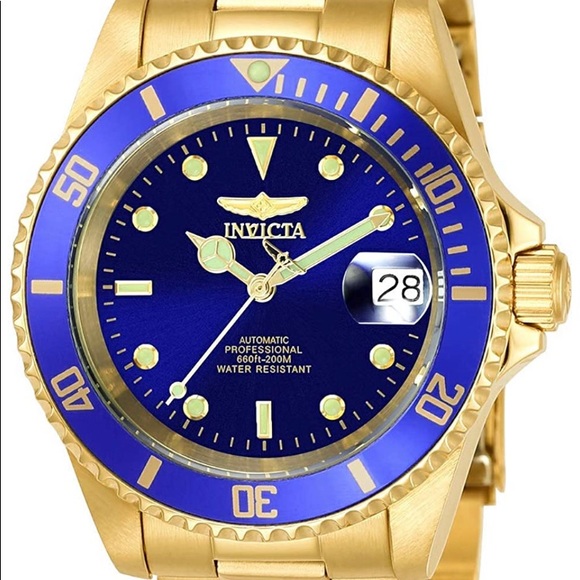 Invicta Pro Diver Automatic Gold-Tone Blue Dial